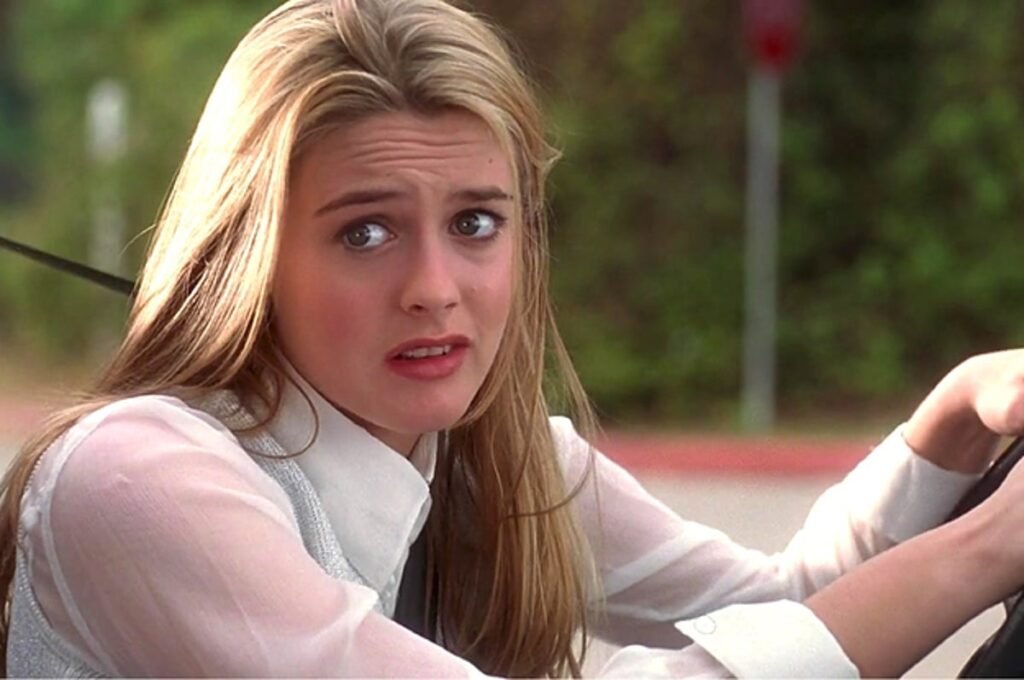Actress playing Cher Horowitz on stage saying 'As if!' during Clueless The Musical