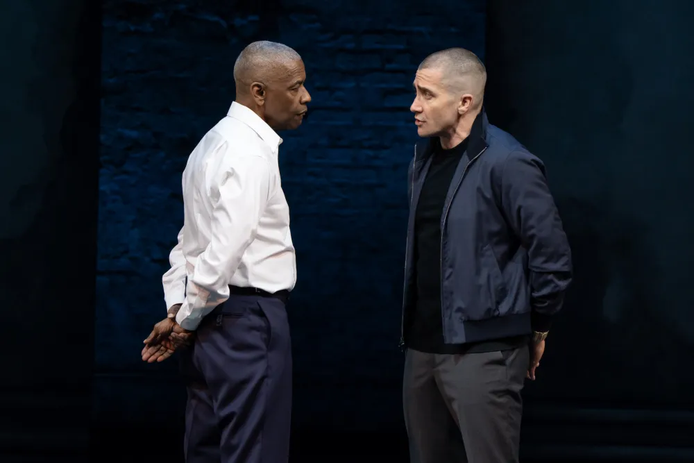 Denzel Washington as Othello and Jake Gyllenhaal as Iago in Othello Broadway 2025.