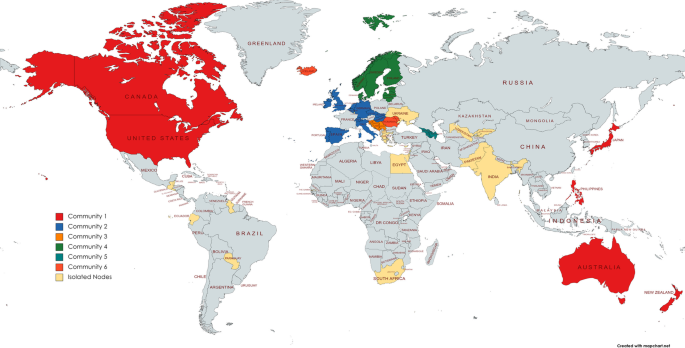 World map with highlighted trade routes and key regions: Canada, US, EU, and Pacific nations.