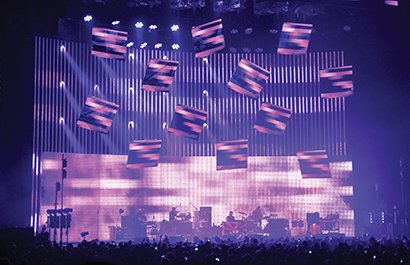 Abstract image showing light beams and stage design elements