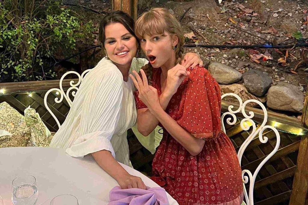 Taylor Swift and Selena Gomez sharing an emotional moment at an event.