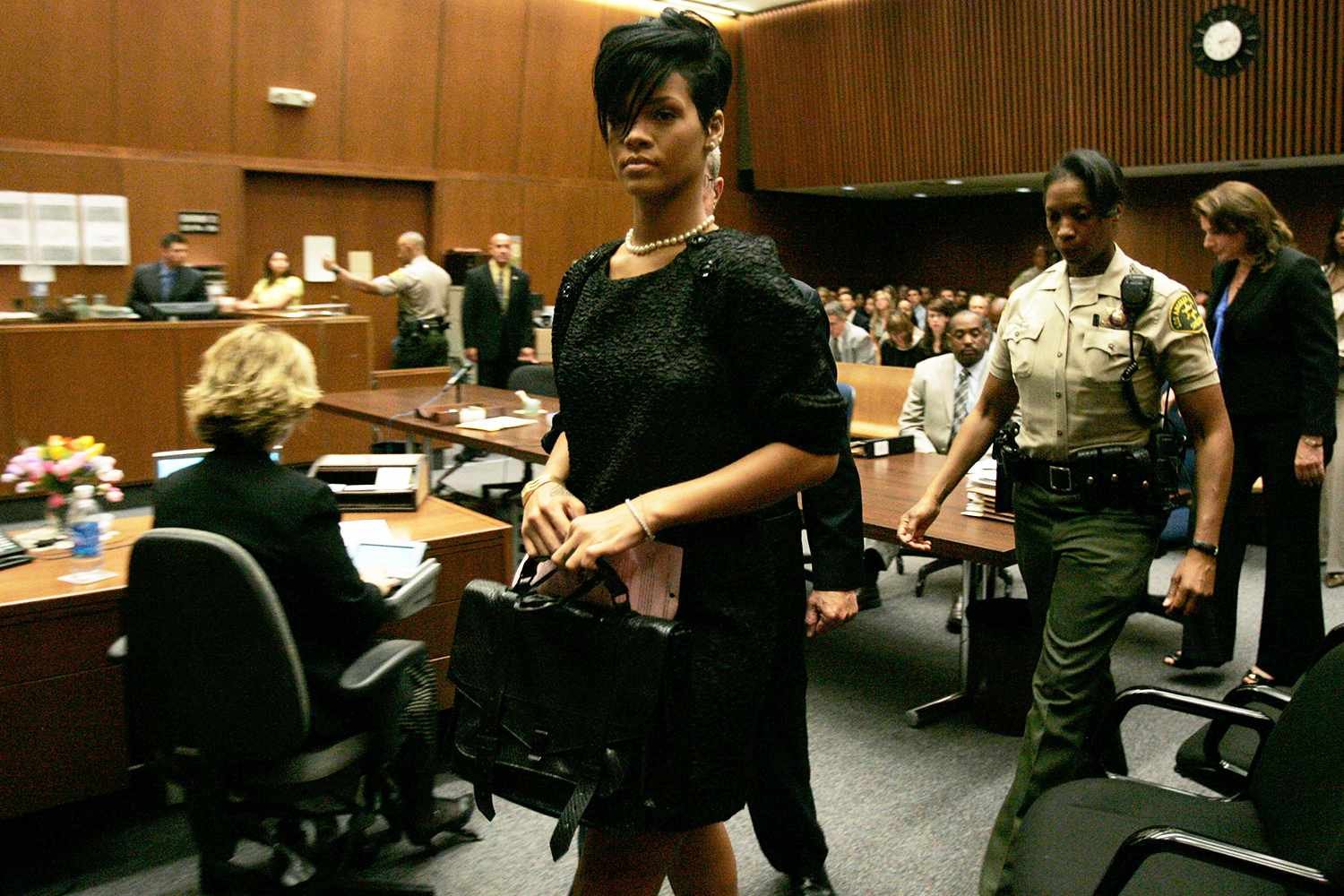 Chris Brown attending court in 2009 for domestic violence charges.