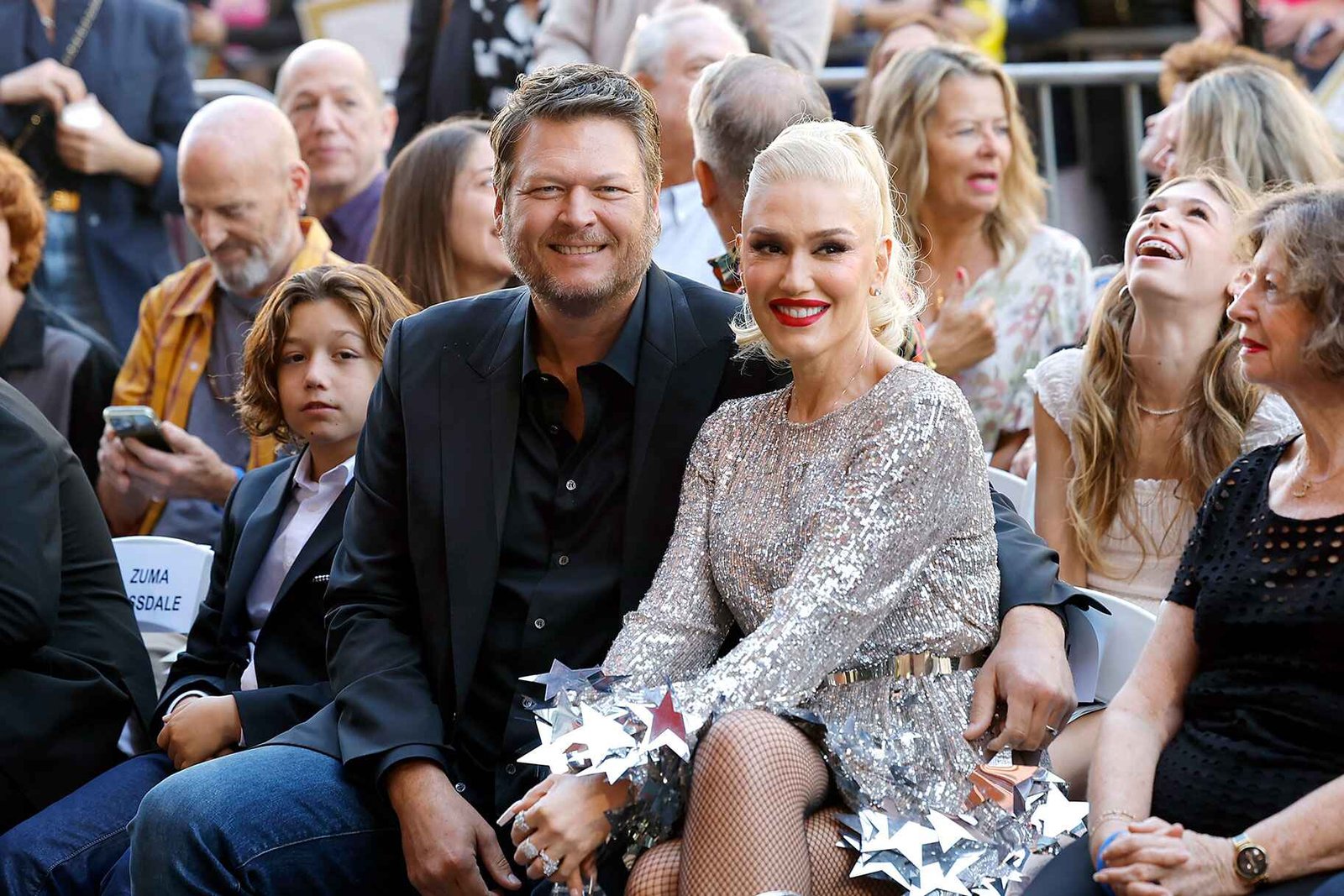Gwen Stefani and Blake Shelton at their Oklahoma ranch with her children