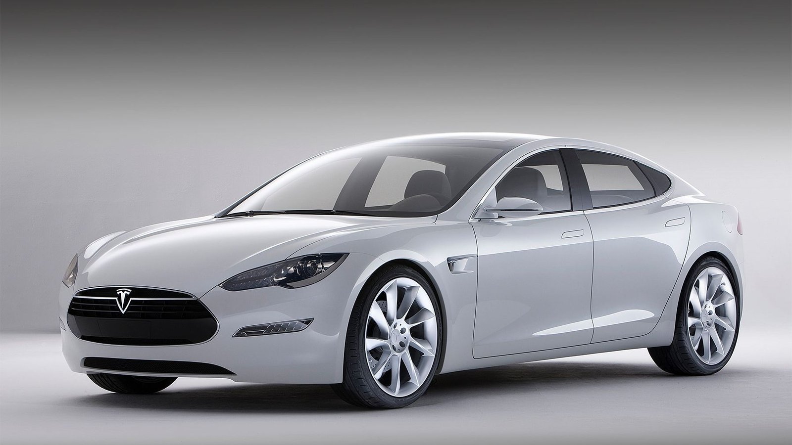 “Tesla Model S electric sedan in Grey”